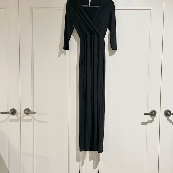 Wyatt Long Summer Dress, Black, 3/4 Sleeves, Size S - Picture 2 of 12